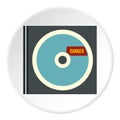 Disk with virus icon, flat style Royalty Free Stock Photo