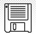 Diskette / floppy disk line art icon for apps and websites