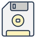 Diskette, floppy Isolated Vector Icon That can be easily edited in any size or modified. Royalty Free Stock Photo