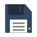 Diskette save symbol isolated blue lines Royalty Free Stock Photo