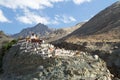 Diskit monastery panorama at sunny day in Nubra valley