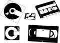 Disks and Cassettes Royalty Free Stock Photo