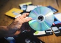 Disks and floppy disks Royalty Free Stock Photo