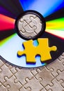 Disks on puzzles Royalty Free Stock Photo