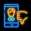 Dislike Avatar Male neon glow icon illustration