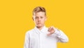 Dislike gesture shame dissatisfied boy thumb down