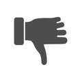 Dislike gesture solid icon, gestures concept, Thumbs down finger sign on white background, unlike gesture icon in glyph Royalty Free Stock Photo