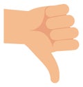 Dislike hand gesture. Thumb down flat icon