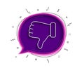 Dislike hand line icon. Thumbs down finger sign. Vector