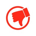 Dislike hand thumb down illustration