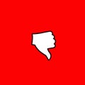 Dislike hand with thumb down isolated icon symbol ,