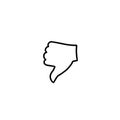 Dislike hand with thumb down isolated icon symbol