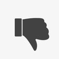 Dislike icon, gestures icon. Glyph, Solid style