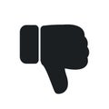 Dislike icon hand thumb down vector illustration. Sign vote button dislike communication design. Network icon concept no. Bad Royalty Free Stock Photo