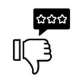 Dislike, negative review black icon