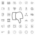 Dislike sign hand icon. Universal set of finance and chart for website design and development, app development
