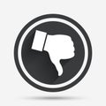 Dislike sign icon. Hand finger down symbol.