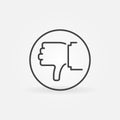 Dislike or Thumbs Down in Circle vector outline concept icon Royalty Free Stock Photo