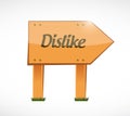 Dislike wood sign illustration design