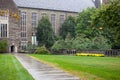 Walking in the Rain to the Cornell Law School Royalty Free Stock Photo