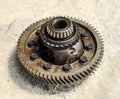 Dismantled box car transmissions. Gear with bearings. The gears Royalty Free Stock Photo