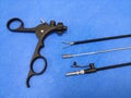 Dismantled Laparoscopic Instruments Or Parts Of Laparoscopic Instruments Royalty Free Stock Photo