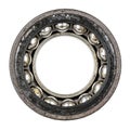 Dismantled old and very worn ball bearing Royalty Free Stock Photo