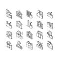 Dismantling Construction Process isometric icons set vector Royalty Free Stock Photo