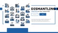 Dismantling Construction Process Landing Header Vector