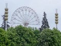 Dismantling Ferris wheel at VDNKh Moscow Spring 2016 Royalty Free Stock Photo
