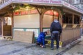 Dismantling market stall at Munich Christmas Market Royalty Free Stock Photo