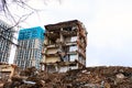 dismantling of an old industrial building for the construction