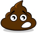 Dismayed poop, character, irreverent cartoon, isolated. Royalty Free Stock Photo