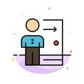 Dismissal, Employee, Exit, Job, Layoff, Person, Personal Abstract Flat Color Icon Template