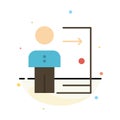 Dismissal, Employee, Exit, Job, Layoff, Person, Personal Abstract Flat Color Icon Template