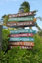 Disney Castaway Cay Wooden Directional Signs Royalty Free Stock Photo