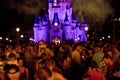 Disney Castle crowd at night Royalty Free Stock Photo