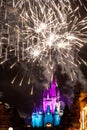 Disney Castle Fireworks Royalty Free Stock Photo
