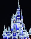 Disney castle magic kingdom night Christmas Royalty Free Stock Photo