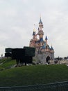 Vertical photo of Sleeping beauty castle in Disneyland Paris. Famous Disney park in Chessy, France Royalty Free Stock Photo