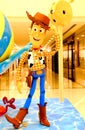 Disney pixar toy story cowboy woody on display Royalty Free Stock Photo