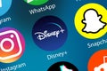 Disney+ Disney Plus movie Video Streaming logo icon on the internet background