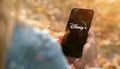 Disney plus Video Streaming app on Apple iPhone Royalty Free Stock Photo