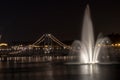 Disney Springs Orlando, FL Night Lighted Bridge w/Water Fountain