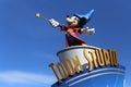 Disney studio in Disneyland Paris, with a statue of Mickey as a wizard Royalty Free Stock Photo