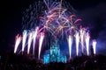 Disney World Castle Fireworks Royalty Free Stock Photo