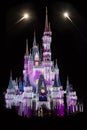Disney World Cinderella's Castle with Fireworks Royalty Free Stock Photo