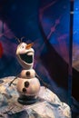 A Disney's figure of Olaf the snowman, in Melbourne, Australia, displayed under the light