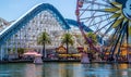 Disneyland, Anaheim, California, USA. Roller Coaster and Ferris Whee