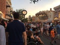 Disneyland, california street scene at night busy